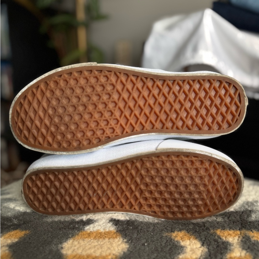 Vans Classic Slip-On Sneakers - Light Blue Houndstooth Suede, Women’s Size 7.5 - Picture 11 of 11